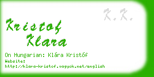 kristof klara business card