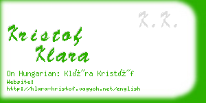 kristof klara business card